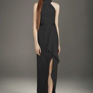 SOPHISTICATED PLUS SIZE CREPE HALTER GOWN BY VERA WANG - SIZE 22